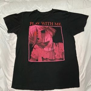Doki Doki play with me black T-shirt Large